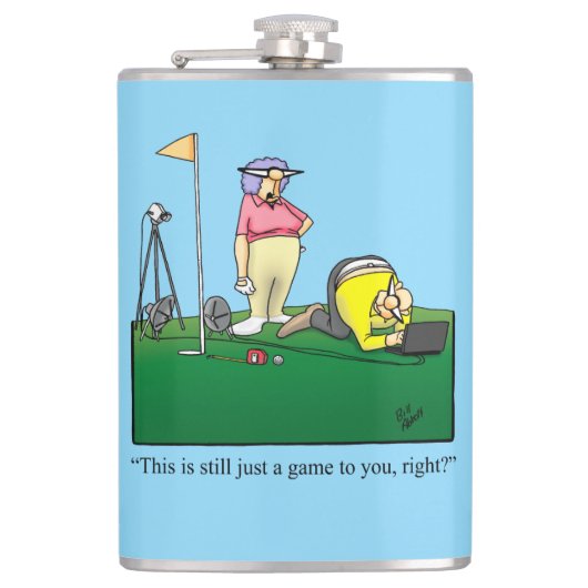 Funny Golf Spaß Hip Flask Geschenk Flachmann (Vorderseite)