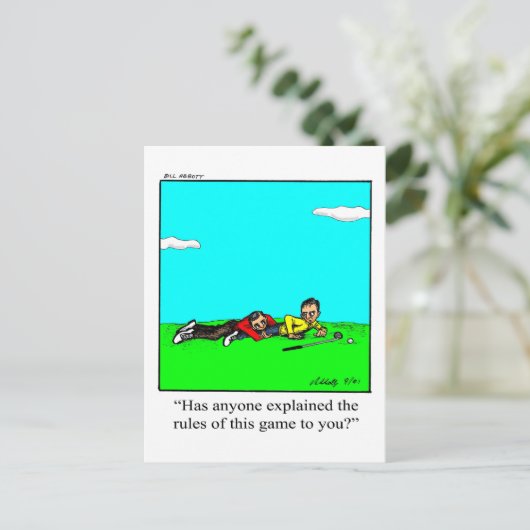 Funny Golf Spaß Postcard Postkarte (Stehend Vorderseite)