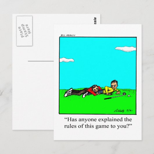 Funny Golf Spaß Postcard Postkarte (Vorne/Hinten)