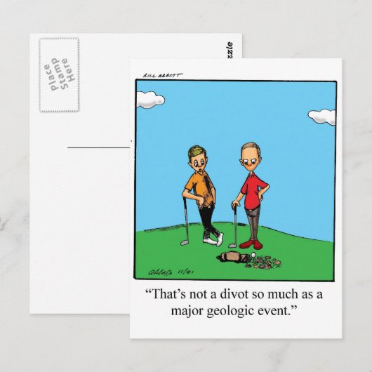 Funny Golf Spaß Postcard Postkarte (Vorne/Hinten)