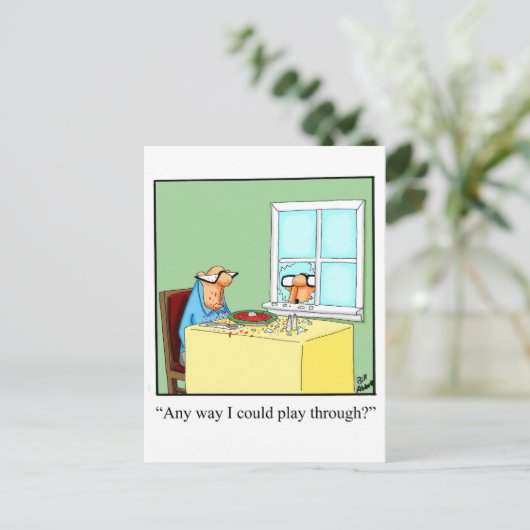 Funny Golf Spaß Postcard Postkarte (Stehend Vorderseite)