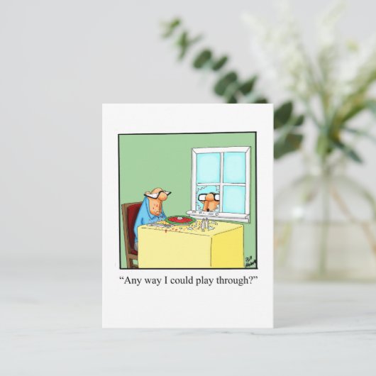 Funny Golf Spaß Postcard Postkarte (Stehend Vorderseite)