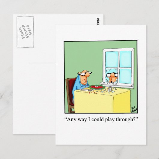 Funny Golf Spaß Postcard Postkarte (Vorne/Hinten)