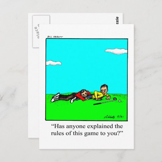 Funny Golf Spaß Postcard Postkarte (Vorne/Hinten)