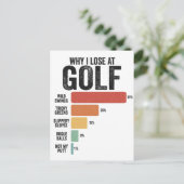 Funny Golf Sport Warum ich beim Golfspiel Retro ve Postkarte (Stehend Vorderseite)