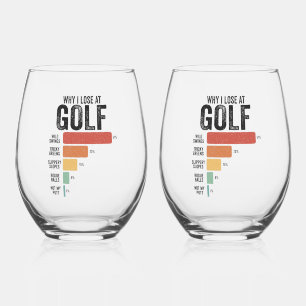 Funny Golf Sport Warum ich beim Golfspiel Retro ve Weinglas Ohne Stiel