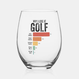 Funny Golf Sport Warum ich beim Golfspiel Retro ve Weinglas Ohne Stiel