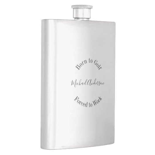 Funny Golf Sprichwort Schwarz-weiß Einfach Minimal Flachmann (Rechts)