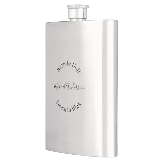 Funny Golf Sprichwort Schwarz-weiß Einfach Minimal Flachmann (Links)