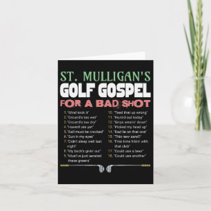 Funny Golf St.mulligan's Ausreden für einen schlec Karte