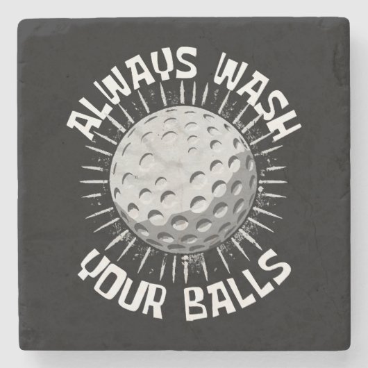 Funny Golf Steinuntersetzer (Vorderseite)
