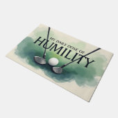 Funny Golf tägliche Dosis von Demut Fußmatte (Schrägansicht)