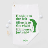 Funny Golf Thema Quote Hook es, schneiden Sie es, Golfhandtuch (Insitu)