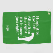 Funny Golf Thema Quote Hook es, schneiden Sie es, Golfhandtuch (Horizontal)