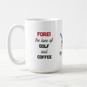 Funny Golf und Coffee Bold Typografie Personalisie Kaffeetasse (Links)