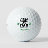 Funny Golf Vater mit Hut und Mustache Monogram Golfball (Vorderseite)