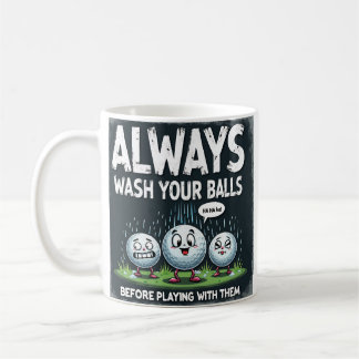 Funny Golf wackelt vor dem Spielen Kaffeetasse