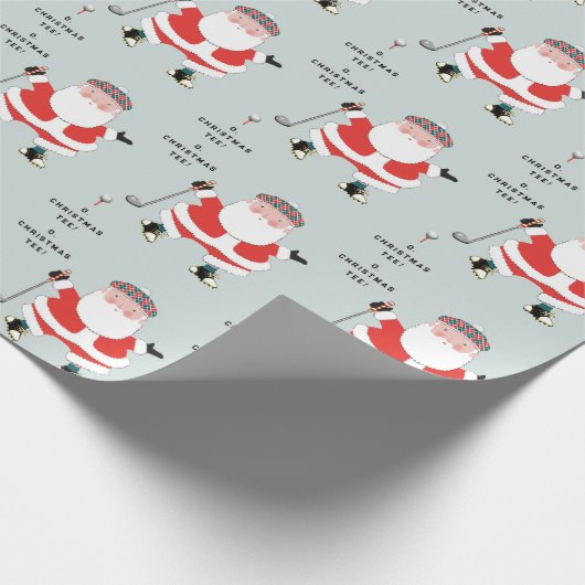 Funny Golf Weihnachten Geschenkpapier (Ecke)