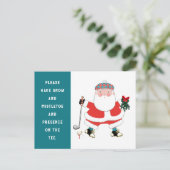 Funny Golf Weihnachtsfeiertag Postkarte (Stehend Vorderseite)