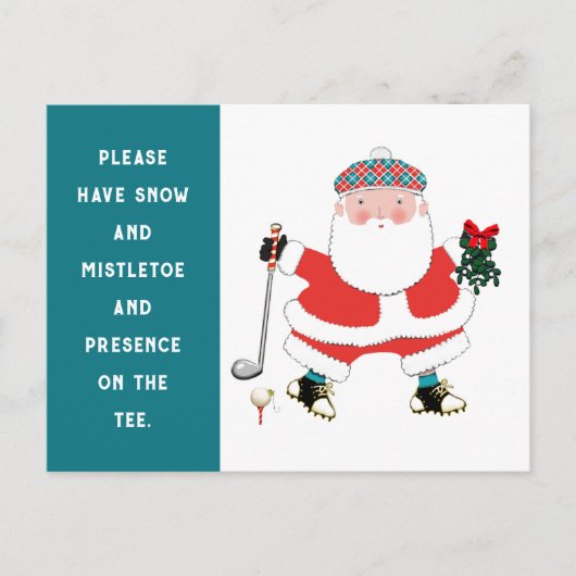 Funny Golf Weihnachtsfeiertag Postkarte (Vorderseite)