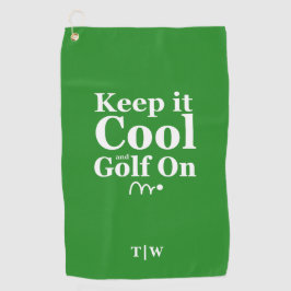 Funny Golf Zitat Behielt es Cool und Golf on Initi Golfhandtuch