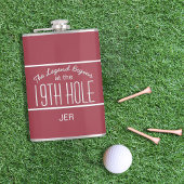 Funny Golfer 19. Loch Mit Monogramm Initialen Flachmann