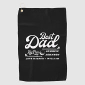 Funny Golfer Bester Vater Par | Name der Monogramm Golfhandtuch (Vorderseite)