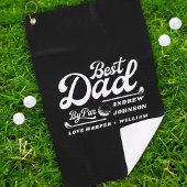 Funny Golfer Bester Vater Par | Name der Monogramm Golfhandtuch