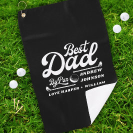 Funny Golfer Bester Vater Par | Name der Monogramm Golfhandtuch