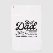 Funny Golfer Bester Vater Par | Name der Monogramm Golfhandtuch (Vorderseite)