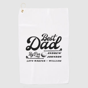 Funny Golfer Bester Vater Par Name der Monogramm Golfhandtuch