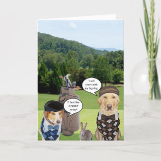 Funny Golfer Birthday/Funny Dog Golfer Karte