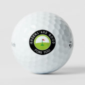 Funny Golfer Gift – GREENS ARE GOOD FORE YOU! Golfball (Vorderseite)