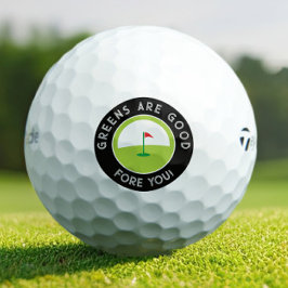 Funny Golfer Gift – GREENS ARE GOOD FORE YOU! Golfball
