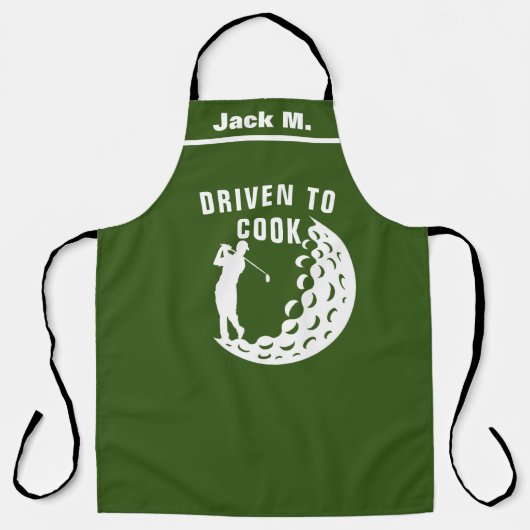 Funny Golfer Kitchen Geschenk, Driven to Cook Golf Schürze (Vorderseite)