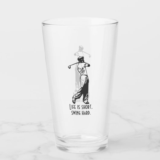 Funny Golfer Life Sprichwort Retro Style Man Glas (Vorderseite)