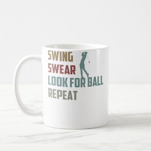 Funny Golfer Look For Ball Repeat Golf Player Kaffeetasse (Links)