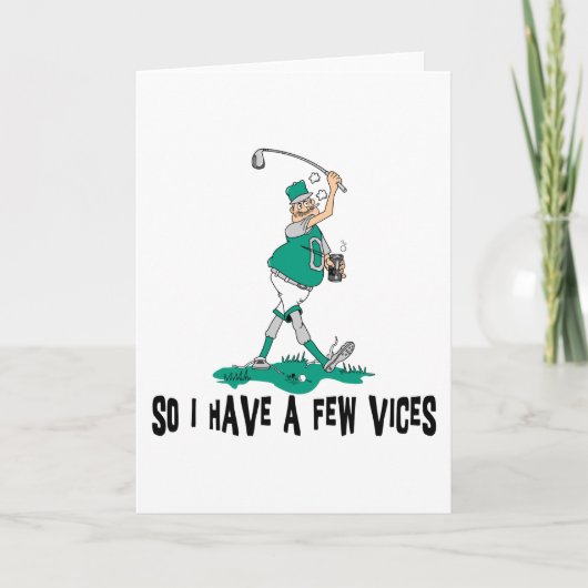 Funny Golfer mit Gewächsen Feiertagskarte (Vorderseite)