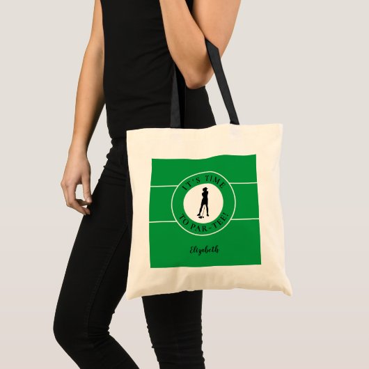 Funny Golfer Par T-Shirt Time Golf Niedliches Grün Tragetasche (Vorderseite (Produkt))