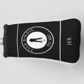 Funny Golfer Saying Custom Monogram Black & White Golf Headcover (Vorderseite)