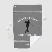 Funny Golfer Spaß für seine Monogram Sports Grey Golfhandtuch (Insitu)