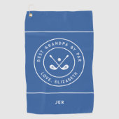 Funny Golfer Spaß Golf | Beste Opa nach Par Blue Golfhandtuch (Vorderseite)