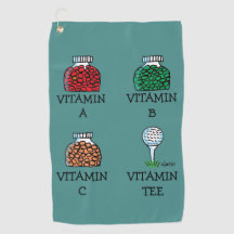Funny Golfer Vitamin T-Shirt Cartoon Golfhandtuch