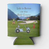 Funny Golfers und Golf Cart Handtuch Dosenkühler (Vorderseite)