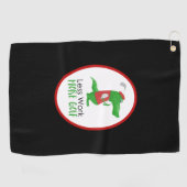 Funny Golfgator Weniger Arbeit Mehr Golf Golfhandtuch (Horizontal)