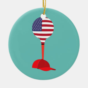 Funny Golfing Baseball Cap Kleiderhut Keramik Ornament