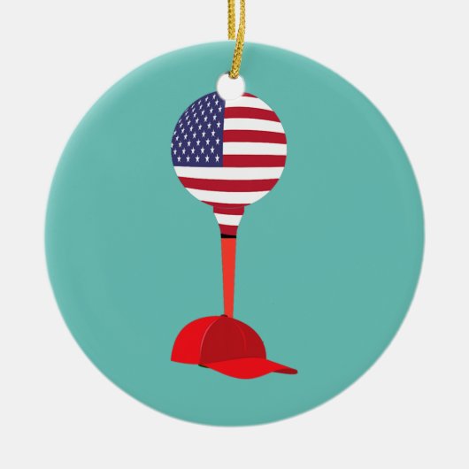 Funny Golfing Baseball Cap Kleiderhut Keramik Ornament (Vorne)