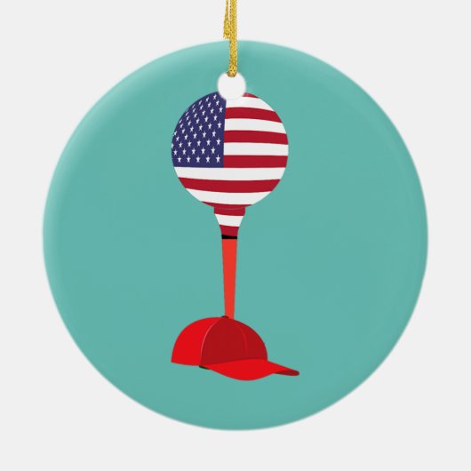 Funny Golfing Baseball Cap Kleiderhut Keramik Ornament (Hinten)