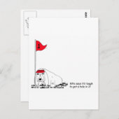 Funny Golfing Dog Postcard Postkarte (Vorne/Hinten)