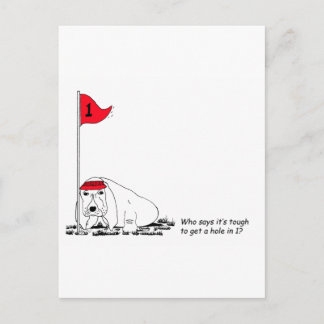 Funny Golfing Dog Postcard Postkarte